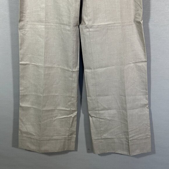 Banana Republic Pants Womens 8 Jackson Fit Tan Cotton Stretch Wide Leg Cuffed - Picture 3 of 10